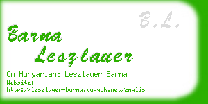 barna leszlauer business card